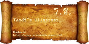 Tamás Ulisszesz névjegykártya